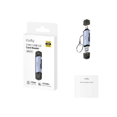 4. Czytnik kart CUDY UH200 2-In-1 USB 3.0