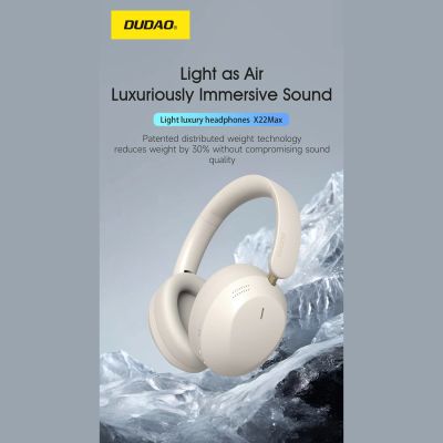 6. Słuchawki bezprzewodowe Dudao X22 Max nauszne Bluetooth z ANC - beżowe