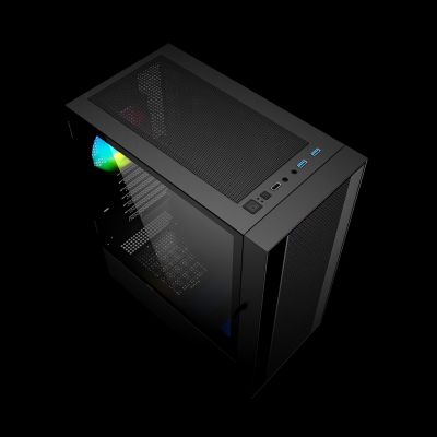 5. GEMBIRD OBUDOWA FORNAX 4000 MIDI-TOWER (2X USB 3.0, 1X USB 2.0, HD AUDIO, SZKLANY PANEL BOCZNY, PODŚWIETLENIE ARGB) CZARNA