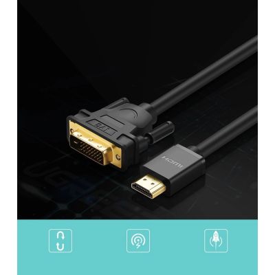 3. Ugreen kabel przewód HDMI - DVI 4K 60Hz 30AWG 1m czarny (30116)