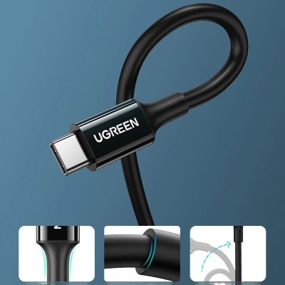 15. Ugreen kabel przewód USB Typ C (męski) na Typ C (męski) 1 m biały (US300)