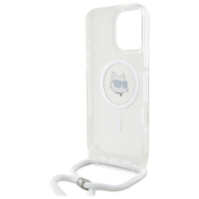 6. Etui Karl Lagerfeld IML Choupette Head & Cord Magsafe na iPhone 16 Pro - przezroczysty
