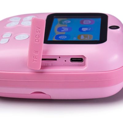 10. Mini drukarka termiczna dla dzieci z aparatem fotograficznym i kamerą - różowa