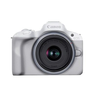 Canon EOS R50, White + RF-S 18-45mm F4.5-6.3 IS STM Kit Bezlusterkowiec 24,2 MP CMOS 6000 x 4000 px Biały