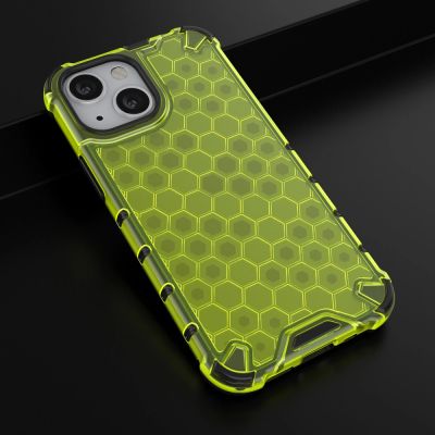 14. Honeycomb etui pancerny pokrowiec z żelową ramką iPhone 13 mini zielony