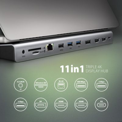 2. Axagon HMC-4KX3 stacja dokująca Przewodowa USB 3.2 Gen 1 (3.1 Gen 1) Type-C Szary