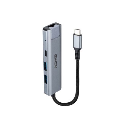 4. Lindy 43422 huby i koncentratory USB 3.2 Gen 2 (3.1 Gen 2) Type-C 10000 Mbit/s Szary