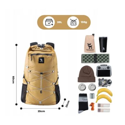 3. Qunature wodoodporny plecak turystyczny czarny 20l