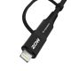 4. Kabel Wozinsky WNBAA 4w1 2x USB-C 1x USB-A 1x Lightning 60W 1 m - czarny
