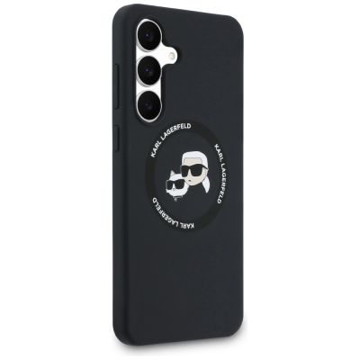 4. Etui Karl Lagerfeld Silicone Karl & Choupette Heads MagSafe na Samsung Galaxy S25 FE - czarne