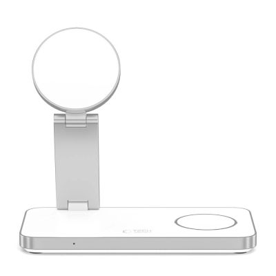 5. Ładowarka indukcyjna Tech-Protect QI15W-A47 MagSafe 3w1 + kabel USB-C - biała