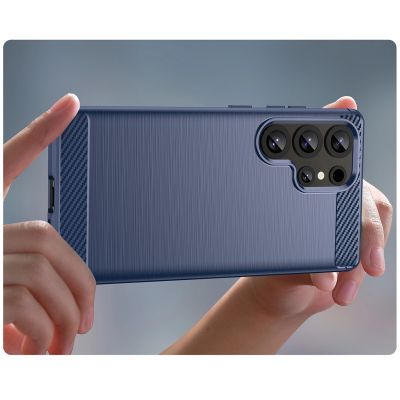 6. Etui silikonowe Carbon Case do Samsung Galaxy S25 Ultra - niebieskie