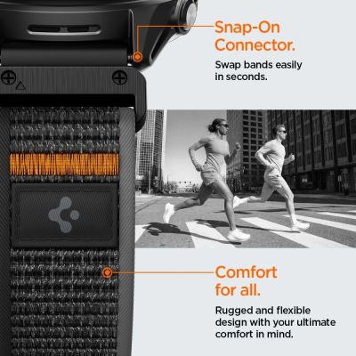 6. Pasek Spigen Athlex Air na Garmin QuickFit 22 mm - czarno-pomarańczowy
