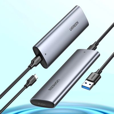 13. Ugreen kieszeń na dysk obudowa dysku twardego M.2 B-Key SATA 3.0 5Gbps szary + kabel USB Typ C (CM400)