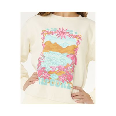 5. Bluza dziewczęca RIP CURL Sunshine Squad Crew-Girl biała