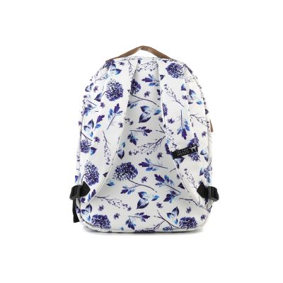 4. PLECAK THE SOCIETY PACK XCLASSIC BACKPACK 181CPR702-72 OFF WHITE BLUE FLOWER ALLOVER