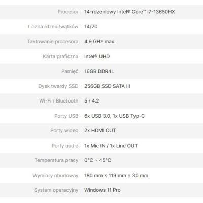 3. AVTEK KOMPUTER OPS I7 13650HX 16GB 256GB/WIN 11 PRO