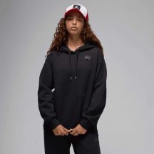 Bluza damska z kapturem Air Jordan Flight Fleece Satin-Lined Pullover Hoodie Czarna - FV7050-010