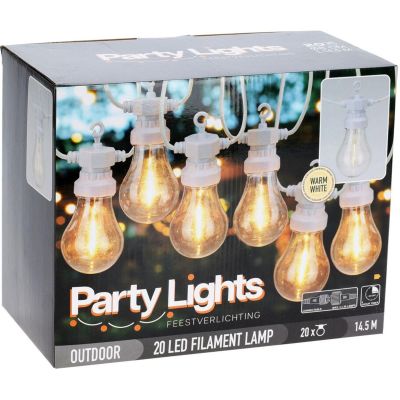 24. GIRLANDA OGRODOWA PARTY LIGHT 20LED A60 BIAŁY KABEL