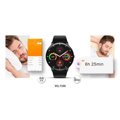12. Smartwatch VELTORI VT160-1 Czarny Pasek Silikonowy
