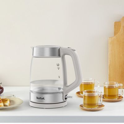5. Tefal Glass Kettle KI605B30 czajnik elektryczny 1,7 l 2200 W Szary, Srebrny, Przezroczysty