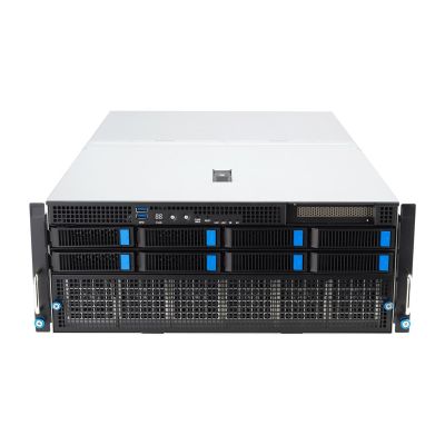 2. Platforma Asus Rack (4U) ESC8000A-E12 AMD Epyc 9004 (8x NVMe/SATA HS, 1xM.2, 2x10Gbe, IPMI, 2+2 3000W)