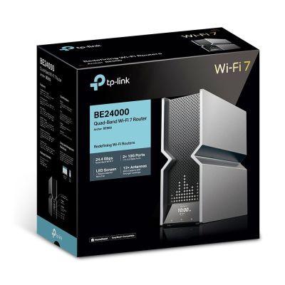 5. TP-Link Archer BE900 router bezprzewodowy Multi-Gigabit Ethernet Quad-band (2.4 GHz / 5 GHz-1 / 5 GHz-2 / 6 GHz) Czarny, Szary