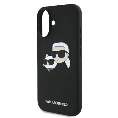 6. Etui Karl Lagerfeld Silicone nauble Heads Print MagSafe na iPhone 16 - czarne