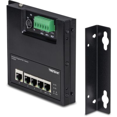 4. Przełącznik przemysłowy TRENDnet 5 Port Gigabit Unmanaged PoE+ FA Metal