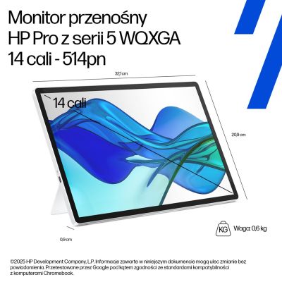 10. HP Series 5 Pro 14-calowy monitor przenośny Pro z serii 5 WQXGA – 514pn