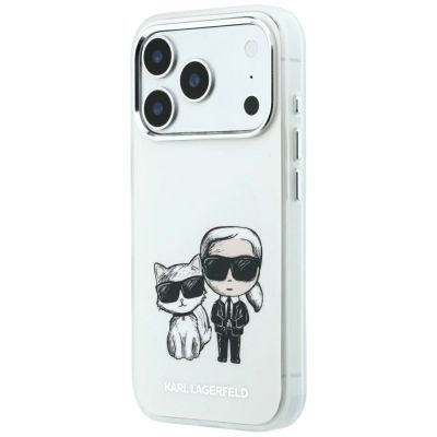 2. Etui Karl Lagerfeld Smooth Karl & Choupette Bodies Sketch MagSafe do iPhone 18 Pro / 17 Pro - beżowe