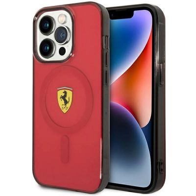 Etui Ferrari Translucent MagSafe na iPhone 14 Pro Max - czerwone