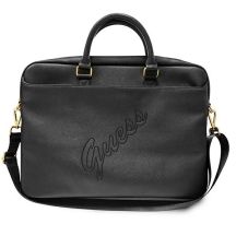 Torba Guess Saffiano Script na laptopa 16" - czarna