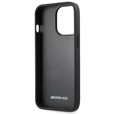 7. Etui AMG Leather Debossed Lines na iPhone 14 Pro Max - czarne