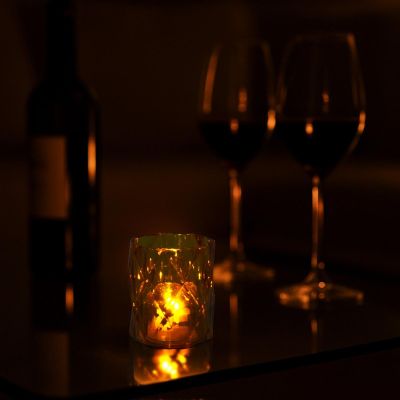 12. MINI LAMPA DEKORACYJNA 6 CM AMBER CIEPŁY BIAŁY 1 LED