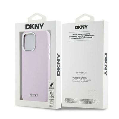 8. Etui DKNY Liquid Silicone Small Metal Logo MagSafe na iPhone 15 Pro Max - różowe