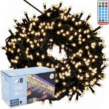 ŁAŃCUCH SOLARNY ŚWIETLNY 240 LED CIEPŁY BIAŁY