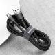 6. Baseus Cafule Cable wytrzymały nylonowy kabel przewód USB / micro USB 2A 3M czarno-szary (CAMKLF-HG1)
