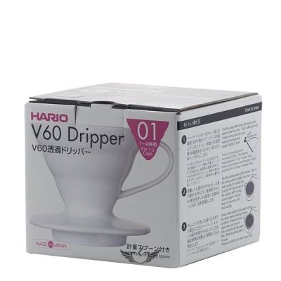 2. Hario ceramiczny Drip V60-01 Biały