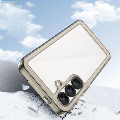 3. Etui silikonowe Outer Space Case z żelową ramką do Samsung Galaxy S25 - przezroczysto-czarne