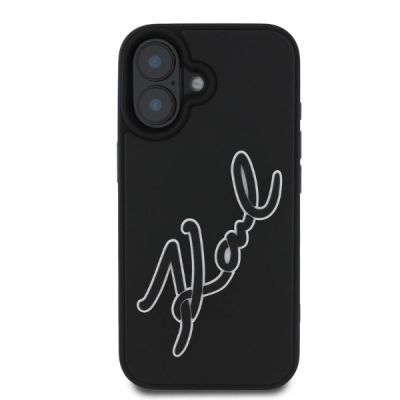3. Etui Karl Lagerfeld 3D Rubber Signature na iPhone 16 - czarne