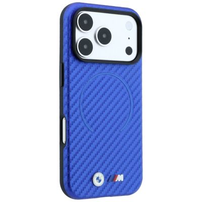 4. Etui BMW M Carbon Printed Ring MagSafe na iPhone 17 Pro Max / 18 Pro Max - niebieskie