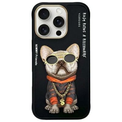 Etui Nimmy Glasses Cool Dog na iPhone 16 Pro  - czarne