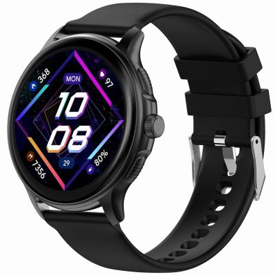 2. Smartwatch Damski GRAVITY GT12-1 Czarny Pasek Silikonowy + Czarna Bransoleta