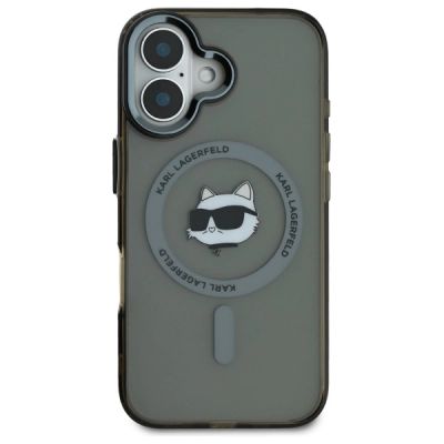 3. Etui Karl Lagerfeld IML Metal Choupette Head MagSafe na iPhone 16 Plus - czarne