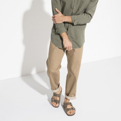 9. Klapki damskie/męskie Birkenstock Arizona Soft Footbed Oiled Leather Narrow Faded Khaki na wąską stopę olejowana skóra (1019377)