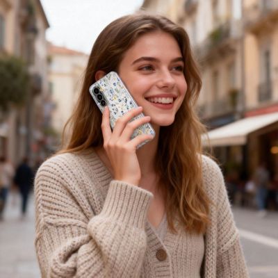 5. Etui Tech-Protect FlexAir+ na Samsung Galaxy A17 4G / 5G - stokrotki z liśćmi