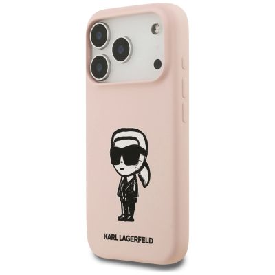 2. Etui Karl Lagerfeld Silicone Karl Sketch & Logo MagSafe na iPhone 17 Pro Max - różowe