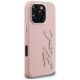 4. Etui Karl Lagerfeld FW Grained Signature Logo na iPhone 16 Pro Max - różowe