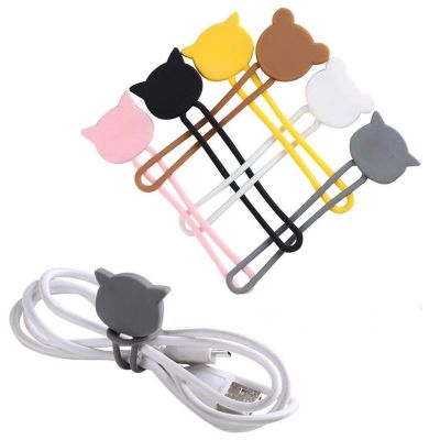 8. Silikonowy zwijacz kabla - brązowy